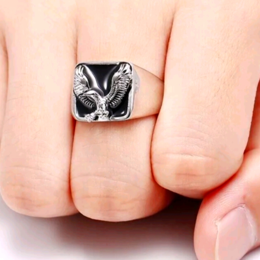 3/$25 📌Men's Eagle Ring Stainless Steel Biker/ Hip Hop Inspired NWT